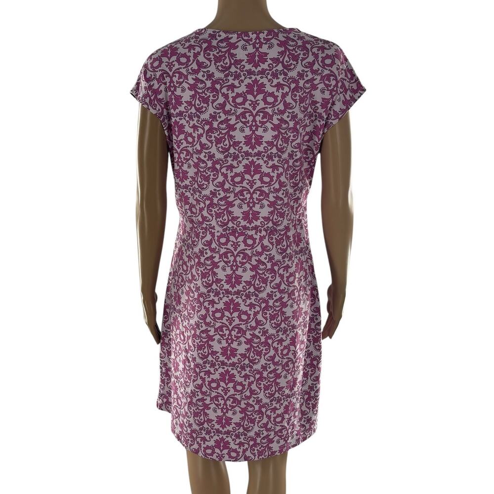 Title Nine Pink Paisley Daring Diamalete Short Sleeve Dress - Picture 7 of 9